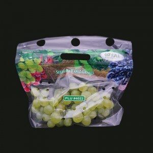 Экологичный печатный пластиковый пакет с ziplock и виноградом с вентиляционными отверстиями